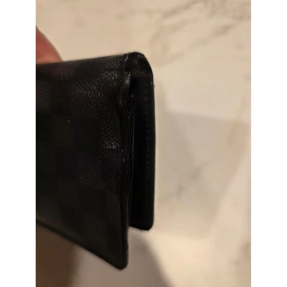 Louis Vuitton Damier Graphite Long Wallet Black Gray Made in France